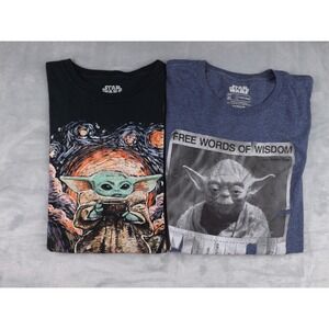 Star Wars Grogu Baby Yoda Vangogh Words of Wisdom 2 - T Shirts Size XL Fifth Sun
